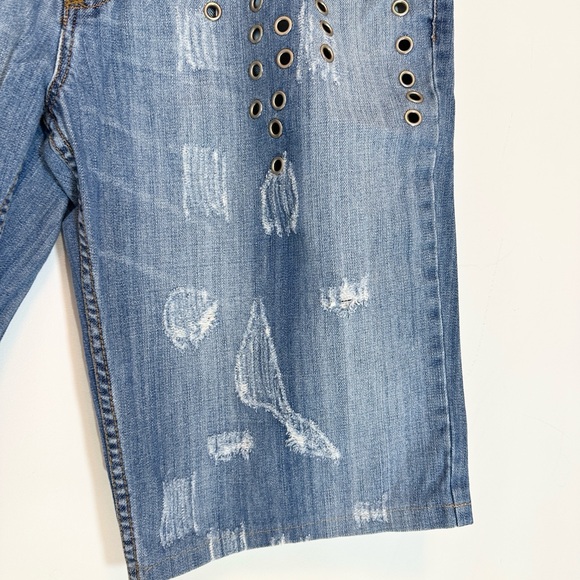 Lonely Island Distressed Cotton Denim Blue Jean Shorts 36 waist like new - Picture 9 of 14